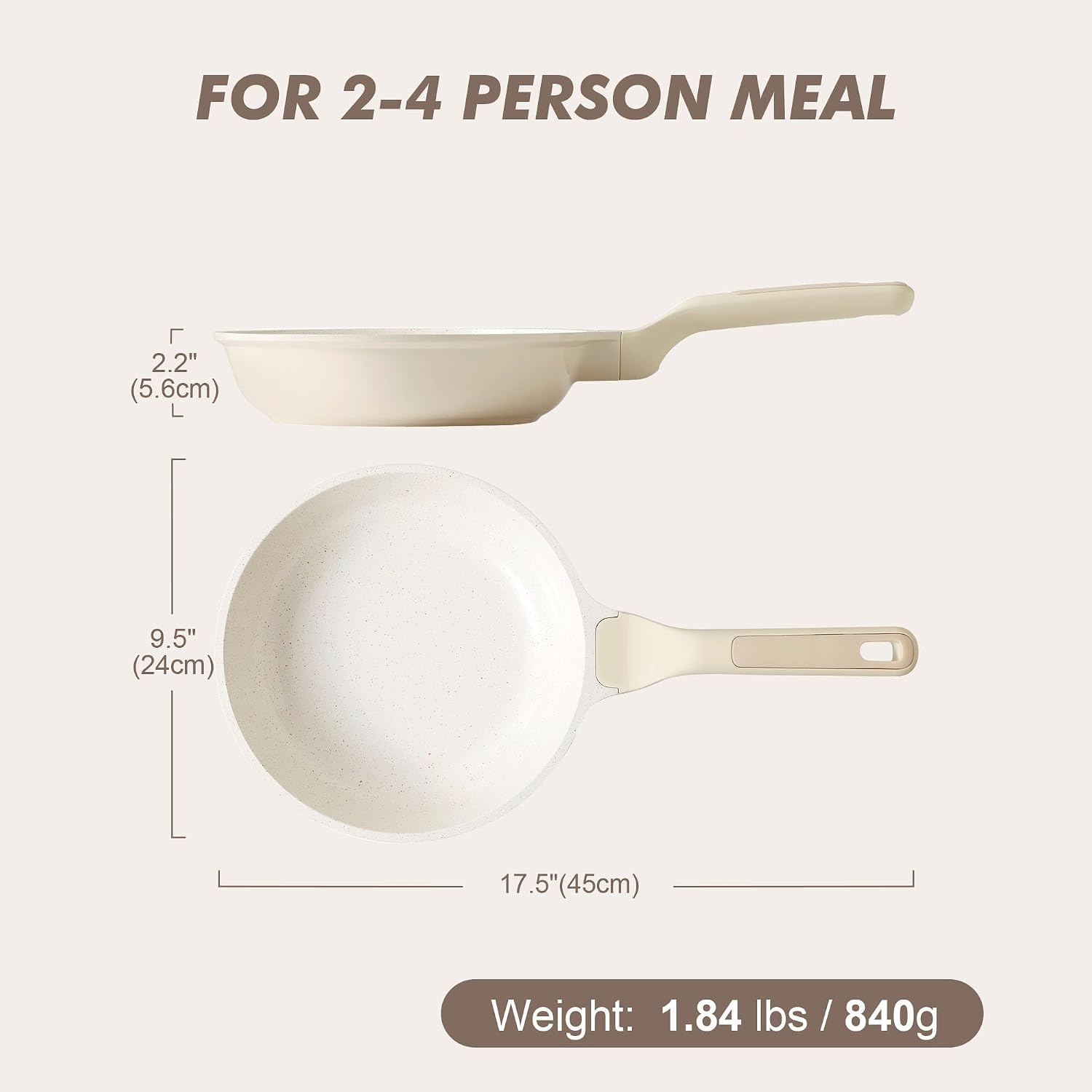 SENSARTE Nonstick Frying Pan Skillet, Swiss Granite Coating Omelette Pan, Healthy Stone Cookware Chef's Pan