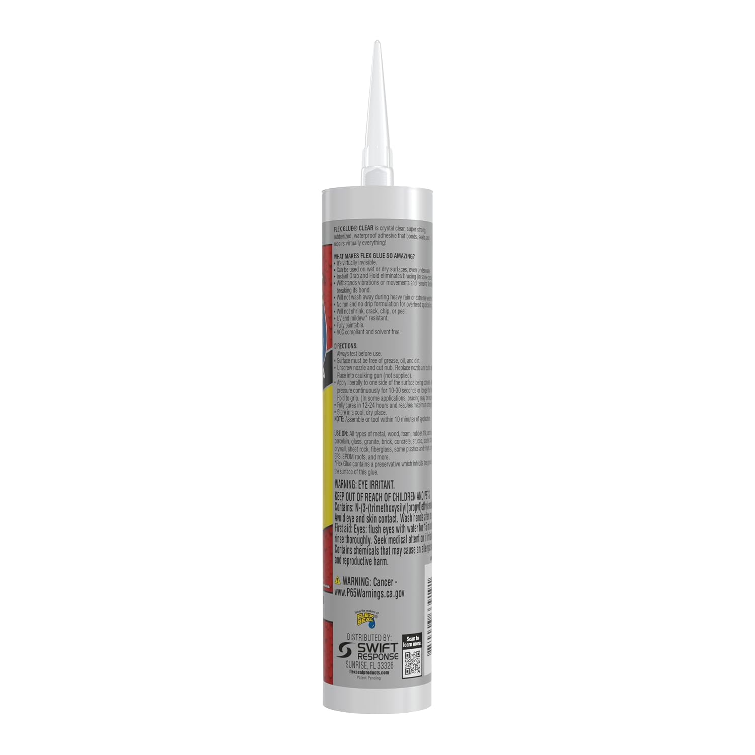 Flex Glue, Super Strong, Rubberized Waterproof Adhesive, Works Underwater, Use on Pools, Showers, Outdoors, Concrete, Brick, Pavers, UV Resistant