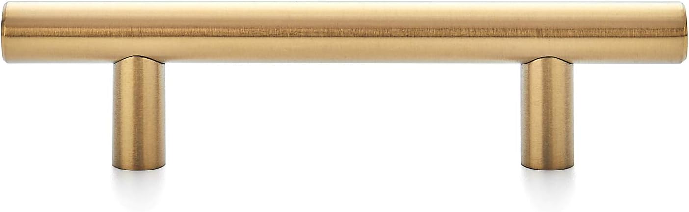 Ravinte Cabinet Handles,5" Length,3" Hole Center,Brushed Brass,30 Pack