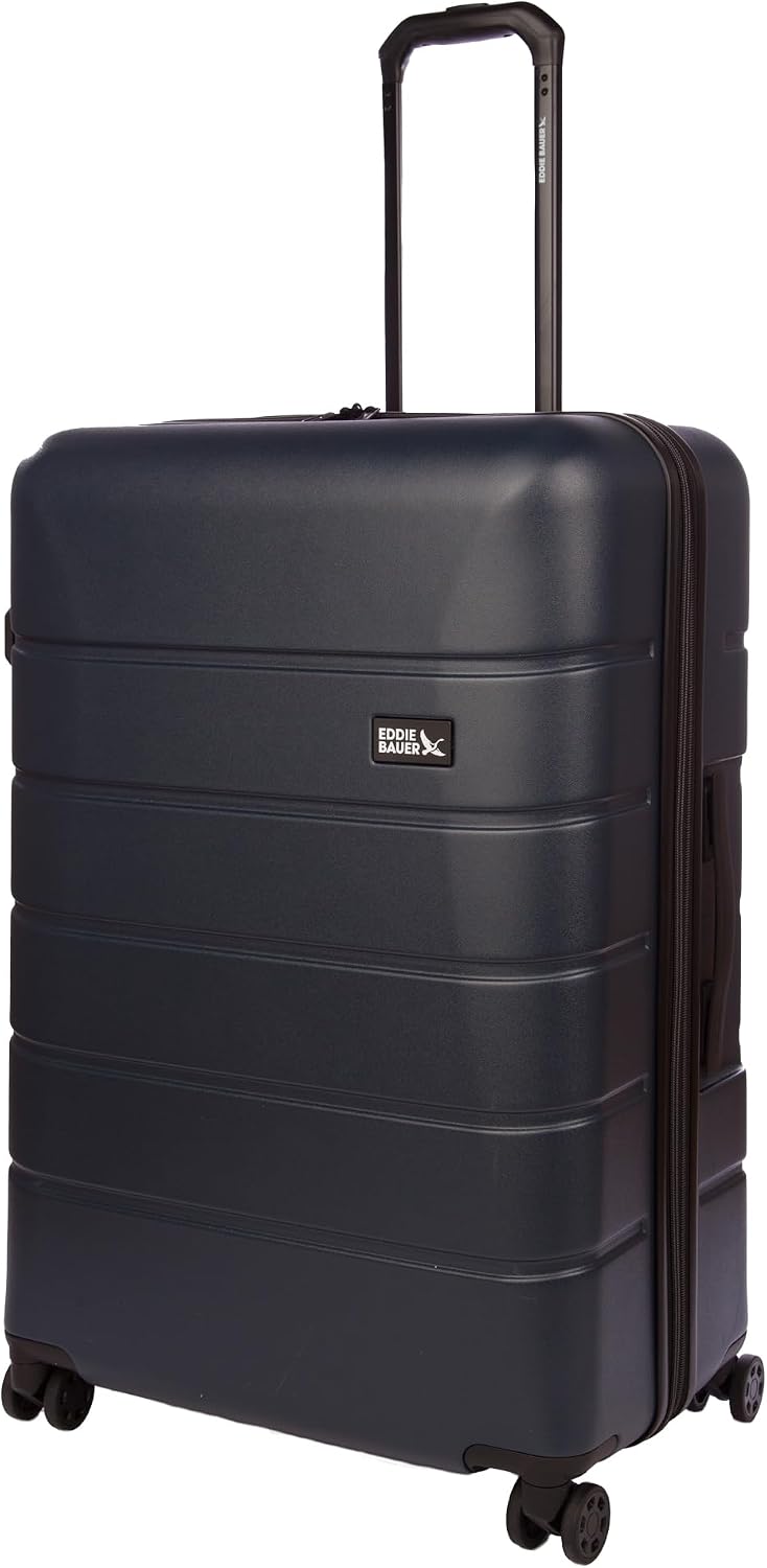 Eddie Bauer Glacier Checked 30" Luggage | Hardside | Spinner Wheels | Expandable | Lightweight | Travel Essentials - Sprig Green