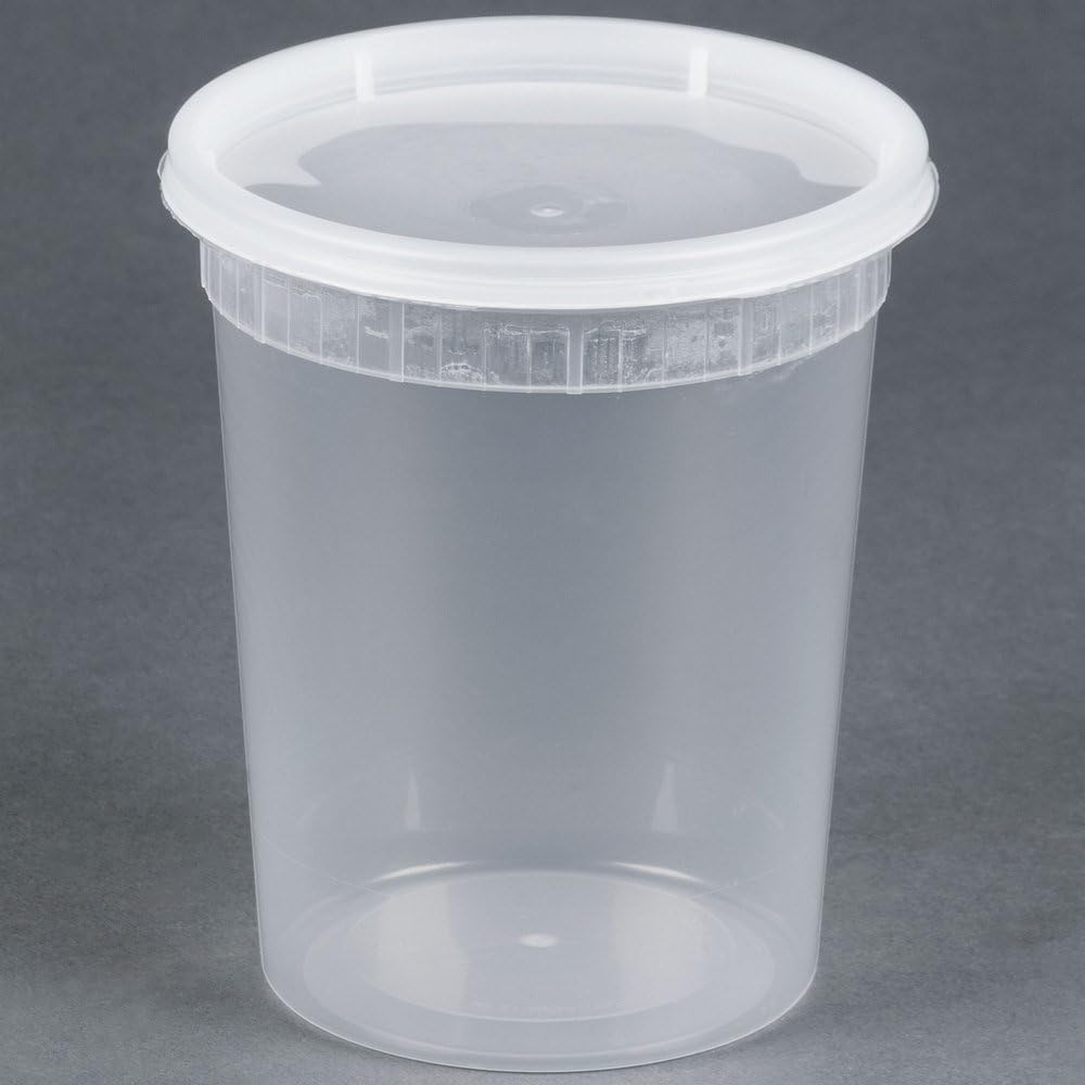 SunnyCare® SC32oz 32 oz.Microwavable Translucent Plastic Deli Container with Lid -(Case of 240)