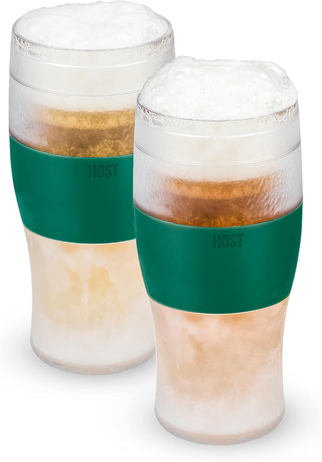 Host FREEZE Beer Glasses, Frozen Beer Mugs, Freezable Pint Glass Set, Insulated Pint Glass to Keep Your Drinks Cold, Double Walled Insulated Glasses