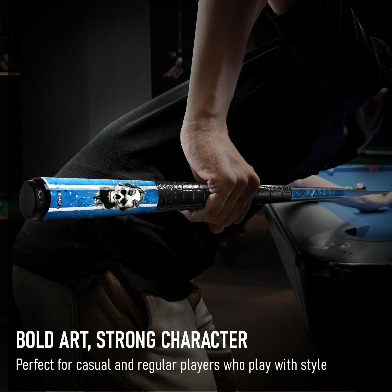 CUEBOTS Glass Fiber Cue, Glass Fiber House Cue Stick, Club Cue, Cue for Beginners, Durable Uni-QR, 3/8-10, 5/16-18 Joint, Long Lasting Glassfiber Shaft, 7-Layer Microfiber Tip
