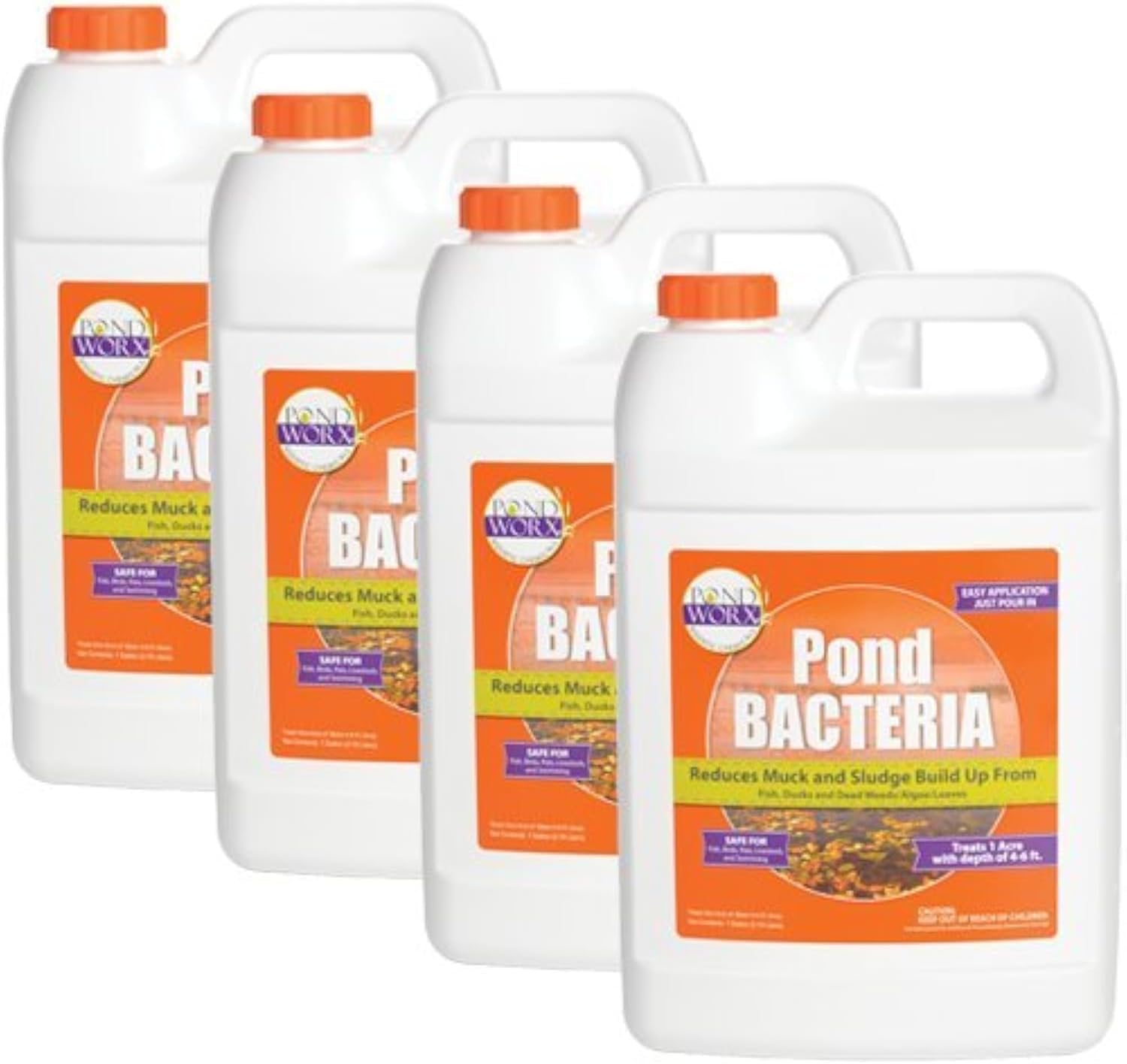PondWorx Pond Bacteria - Formulated for Large Ponds, Water Features and Safe for Koi - Gallon