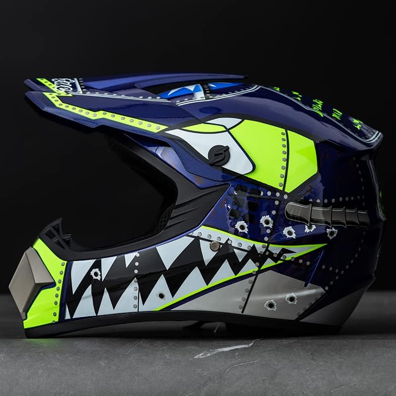 Motocross Offroad Helmet Dirt Bike Street Helmet Motorcycle Helmets ATV BMX MX Helmet with Gloves Goggles Mask for Unisex Youth Kids DOT / FMVSS 218