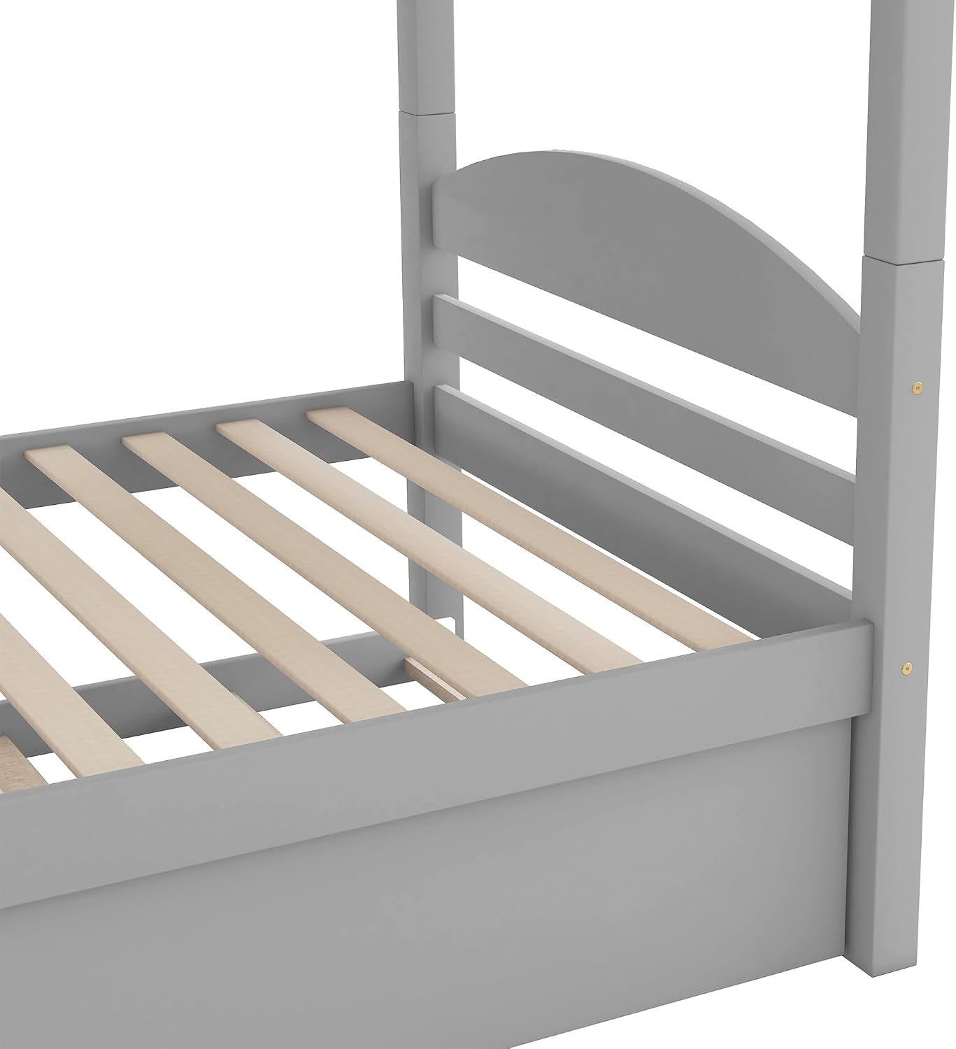Harper & Bright Designs Twin L-Shaped Bunk Bed with Trundle, Can be Divided into Two L-Shaped Beds, No Spring Box Needed (Grey)
