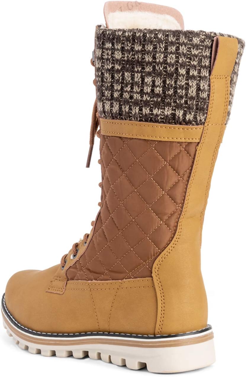 POLAR Womens Faux Fur Warm Thermal Waterproof Outdoor Walking Snow Winter Rubber Sole Calf Boots