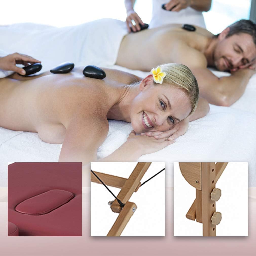 BestMassage Massage Bed Portable Massage Table 28 inch Wide Lash Bed Height Adjustable PU Leather 2 Folding with Oxford Bag for Spa Footmassage Facial CareSpa Tattoo