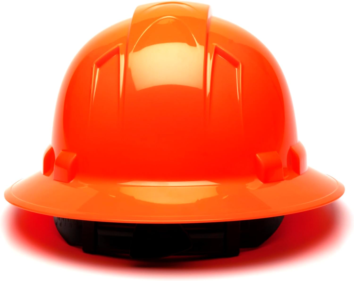 Pyramex Ridgeline Full Brim Hard Hat 4 Point Ratchet White | Full-brim sun & rain protection, HDPE shell, Ratchet suspension, Construction & utility, ANSI Z89.1 Type I Class C/G/E
