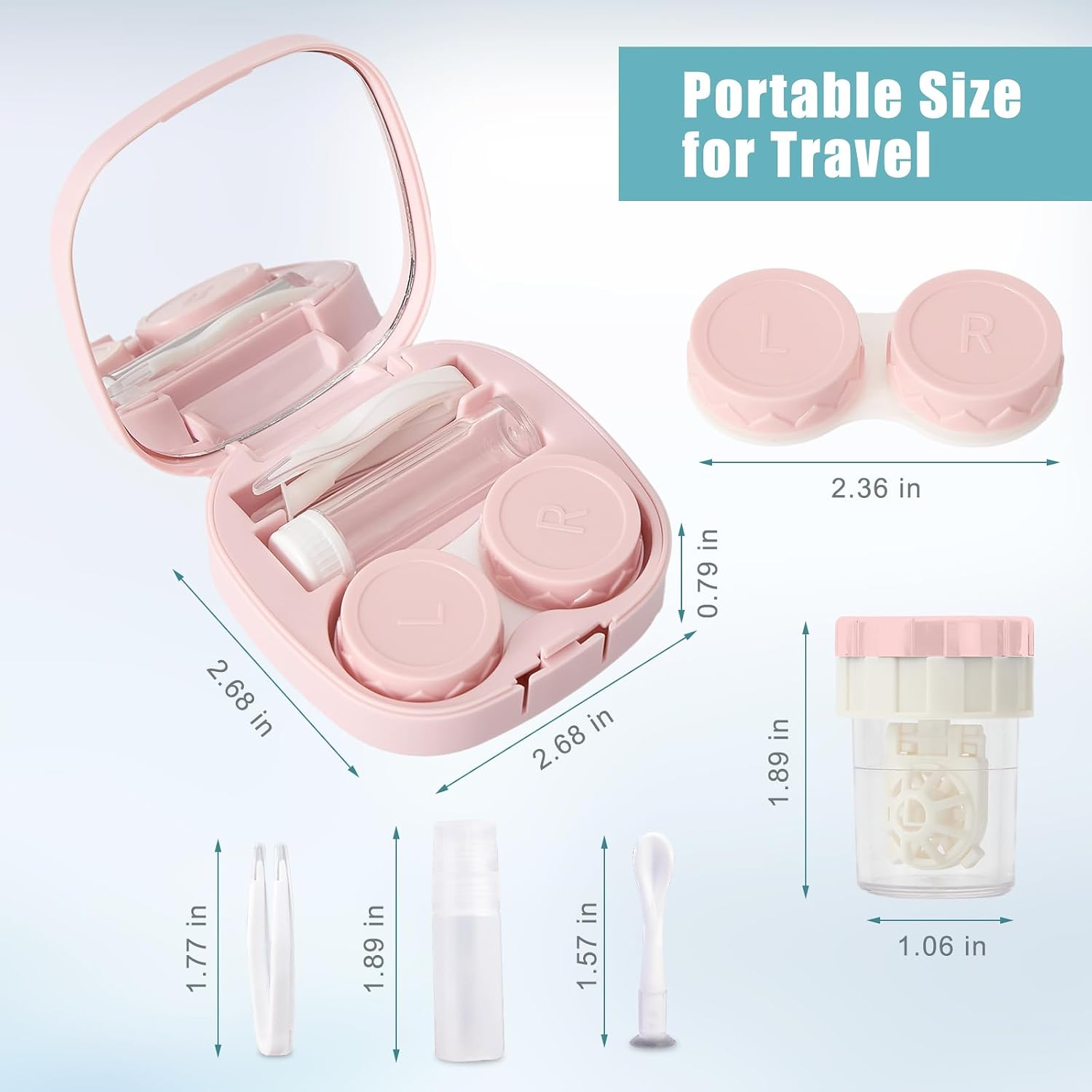 Lasiyanor Contact Lens Travel Kit with Cleaner Washer