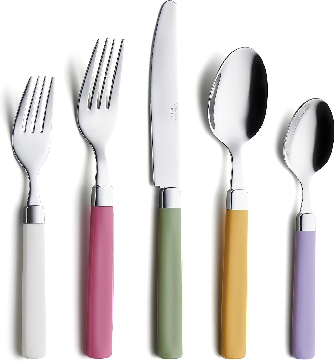 ANNOVA Silverware Set Stainless Steel Colorful Tableware Kitchen Flatware Set Utensils, Includes Dinner Knives, Forks, Spoons