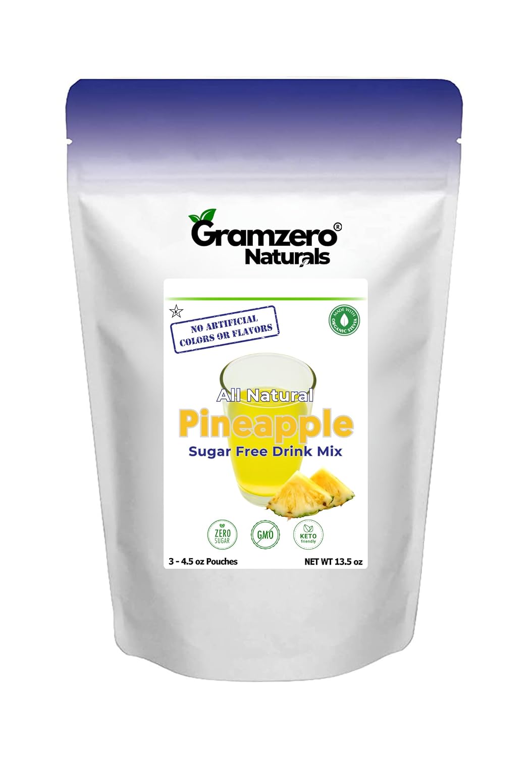 GramZero Raspberry Blush, Sugar Free Drink Mix, Pitcher Pack, Great For Nutrition Club Loaded Tea, Zero Calorie, Stevia Sweetened