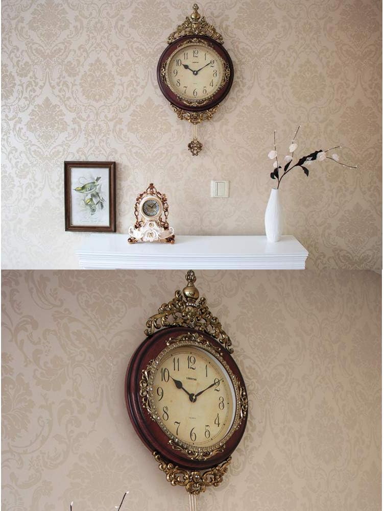 SHISEDECO 29.5" Large Vintage Antique Grandfather Pendulum Wall Clock, Blue