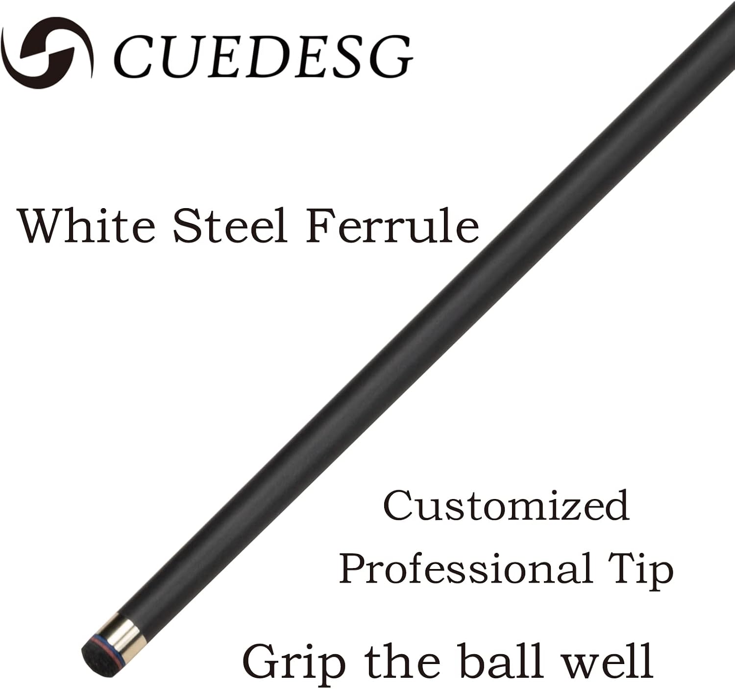 Carbon Fiber Pool Cue Stick 10.5mm/11.8mm/12.5mm,Low Deflection Pool Stick,Professional Cue Stick with Case