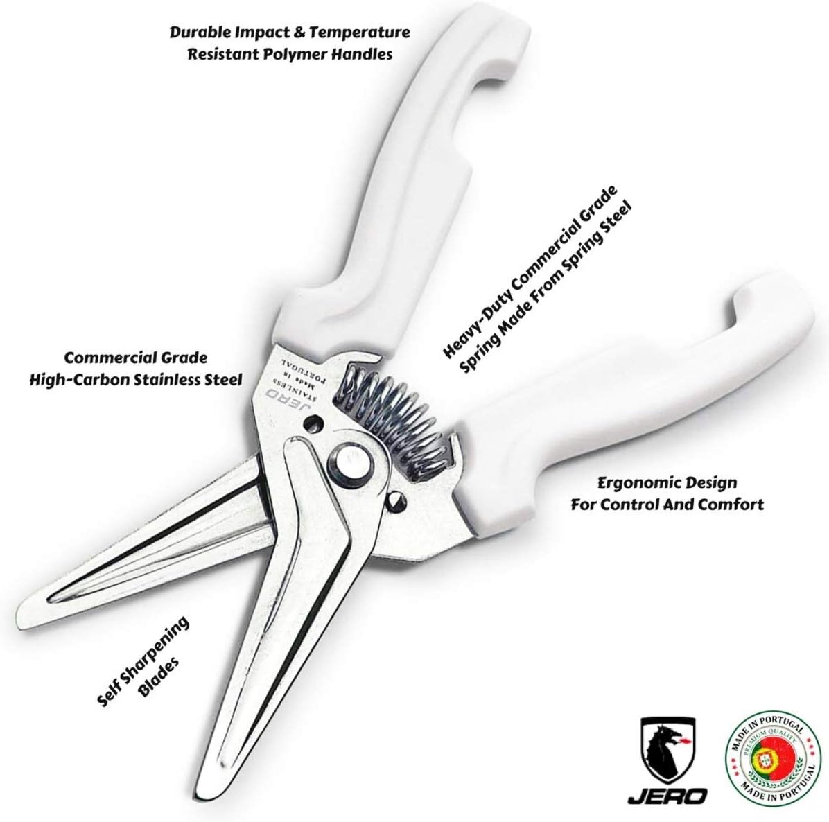 Spring Assisted Kitchen Shears with Holder — Durable Stainless Steel Scissors for Herbs, Kitchen Tasks, Floral Trimming