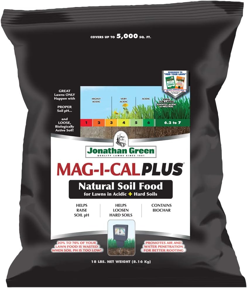 Jonathan Green (11354) Mag-I-Cal Plus Soil Food for Lawns in Acidic & Hard Soils - Soil Amendment for Grass (5,000 Sq. Ft.)
