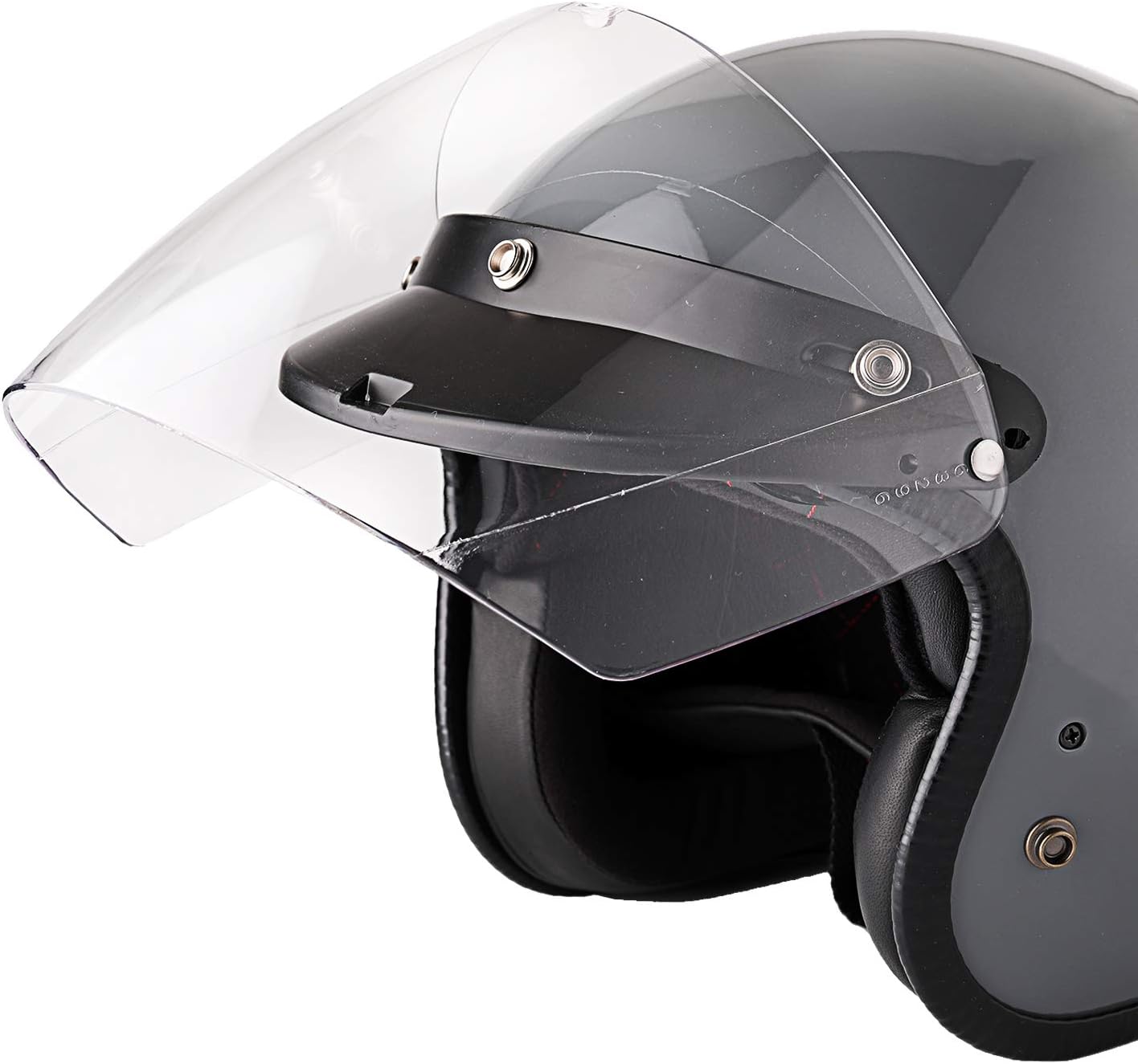 3-Snap Flip Shield Visor for Motorcycle Helmets (Clear)