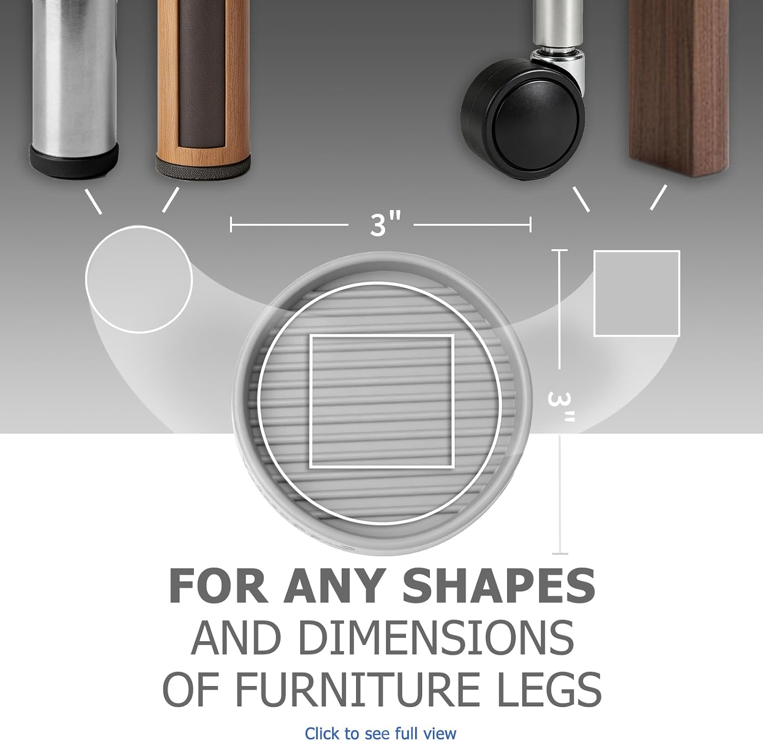 Yelanon Furniture Coasters 8 Pcs 3" Square Brown Caster Cups for Hardwood