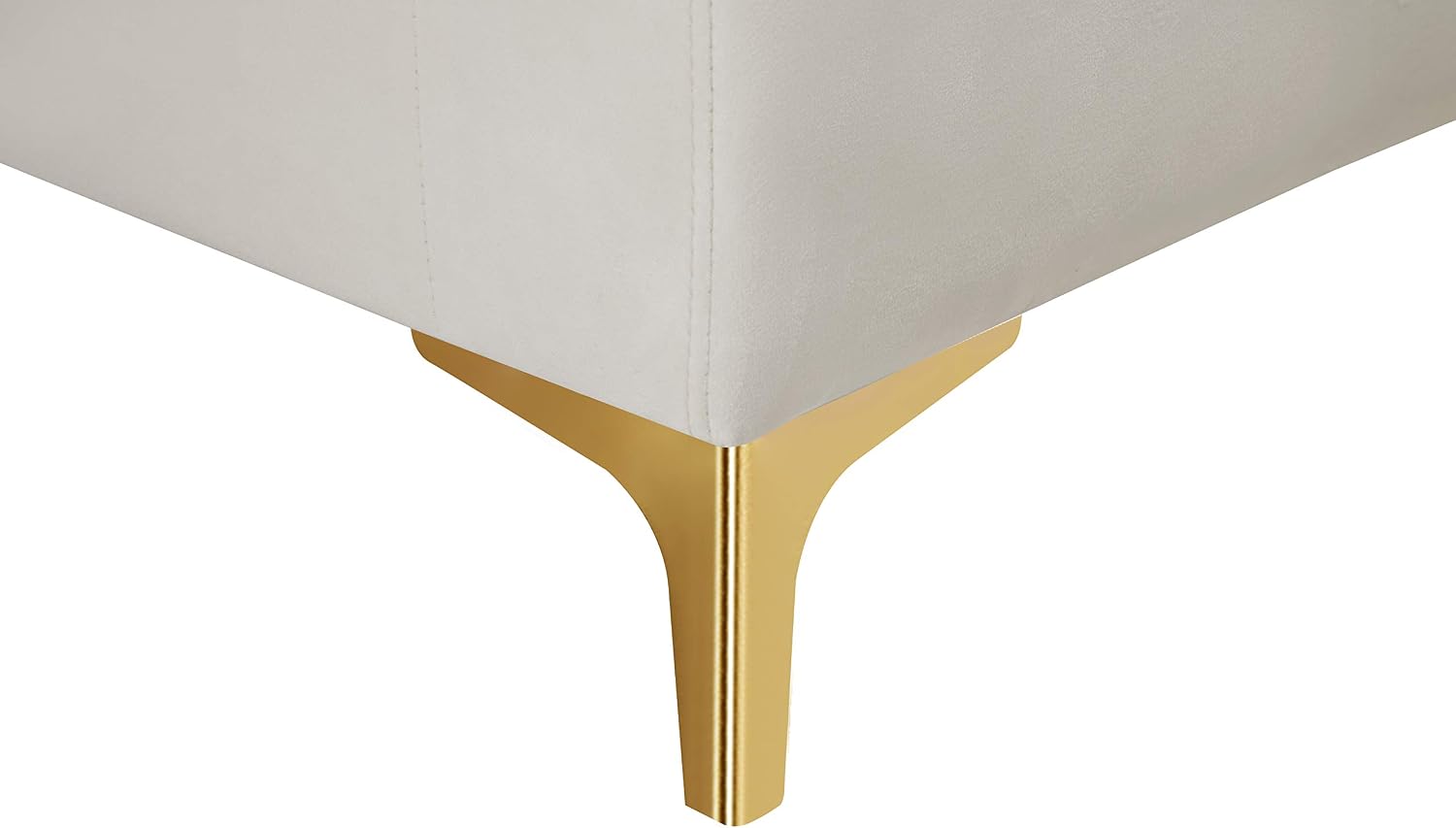 Meridian Furniture Naomi Collection Modern | Contemporary Grey Velvet Upholstered Loveseat with Stainless Steel Base in a Rich Gold or Chrome Finish, 633Grey-L