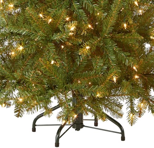 National Tree Company 7ft Pre-Lit Dunhill Fir Artificial Christmas Tree | 700 Clear Lights, 2,144 Tips, Includes Stand, Green
