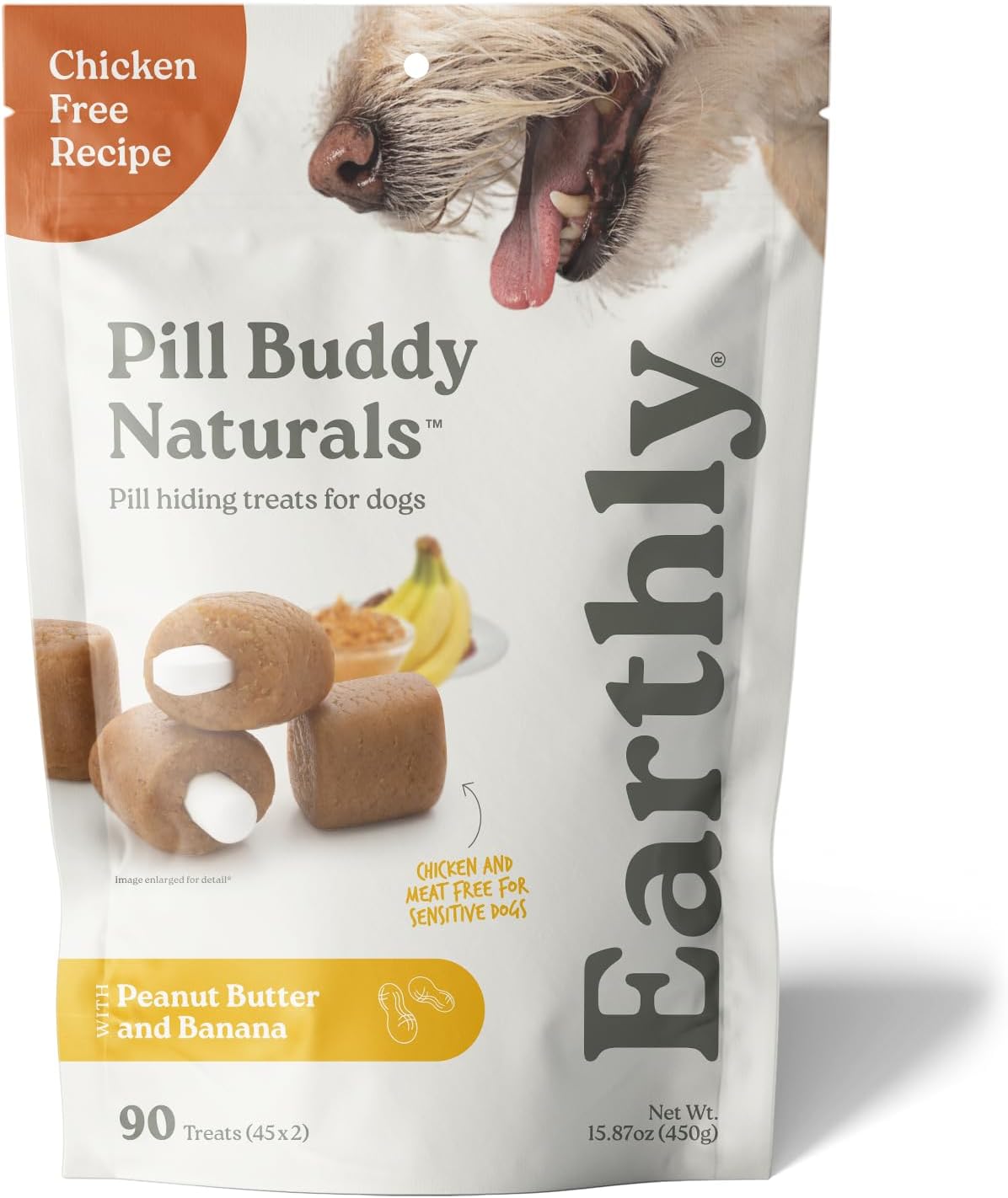 Presidio Earthly Pill Buddy Naturals - PB & Banana Recipe Pill Hiding Treats for Dogs - Make A Perfect Pill Concealing Pocket Or Pouch for Any Size Medication - 30 Servings