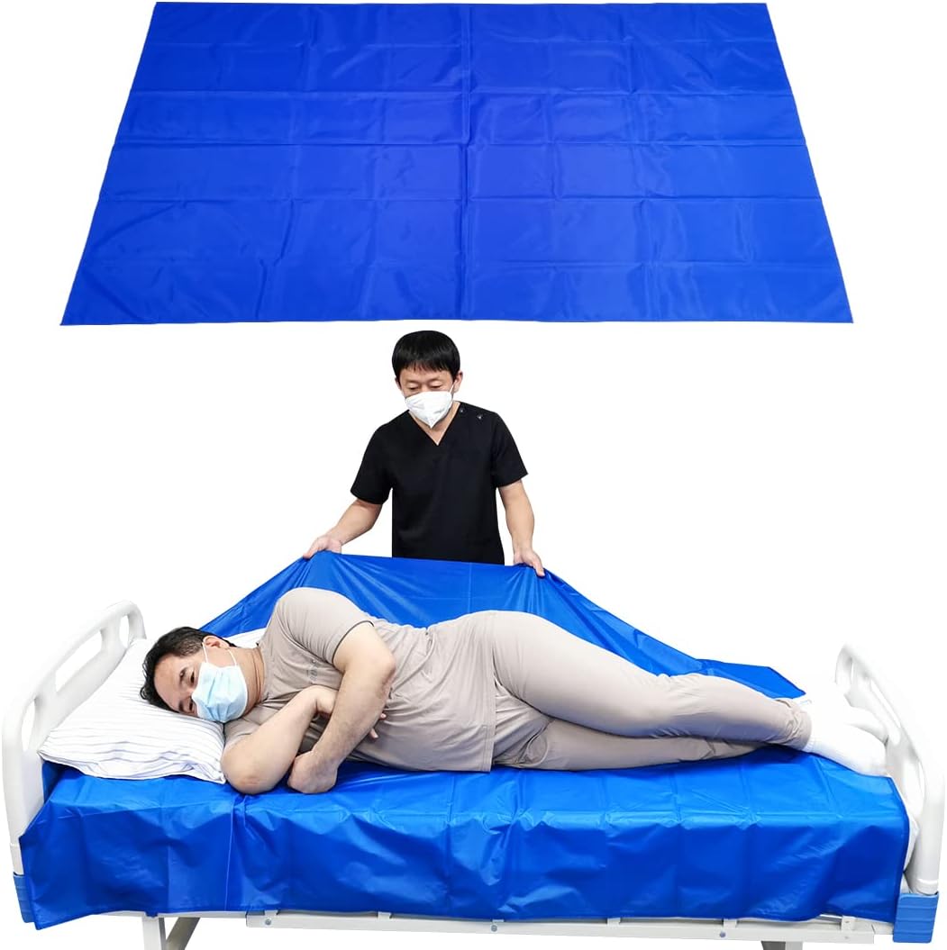 EZ Assistive 56"*78" Flat Slide Sheet Reusable and Washable Patient Transfer Sheet for Patient in-Bed Transferring and Repositioning Easy Apply and