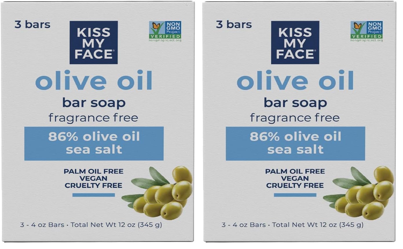 Kiss My Face Soap Bar 3pk Pure Olvo, 4 Ounce