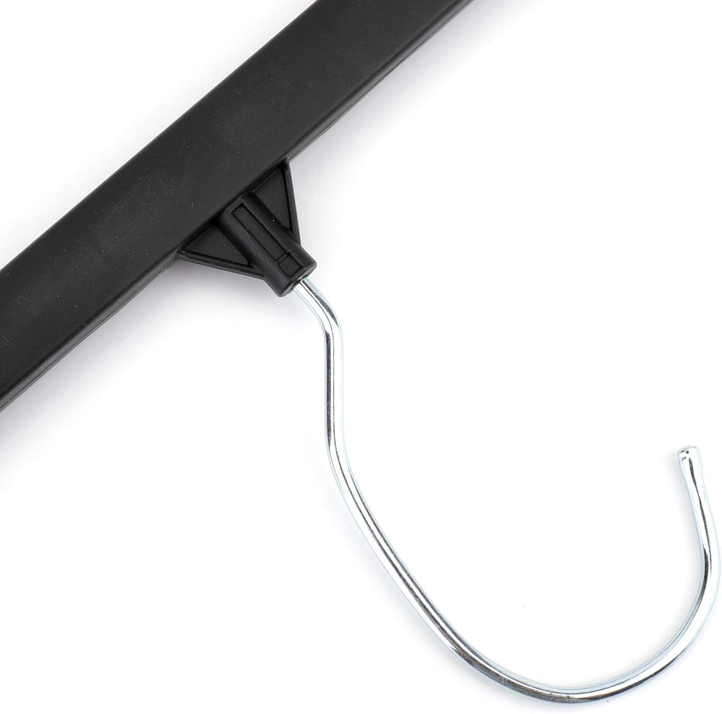 Tosnail 40 Pack 12 Inch Plastic Skirt Pants Clothes Hangers with Non-Slip Big Clips and Swivel Hook - Black