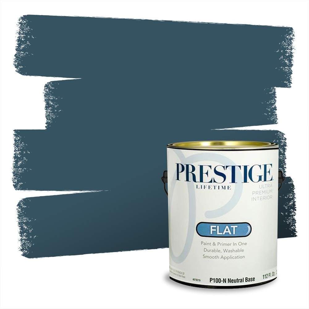 PRESTIGE Paints Exterior Paint and Primer In One, 1-Gallon, Semi-Gloss, Comparable Match of Behr* Intercoastal Gray*