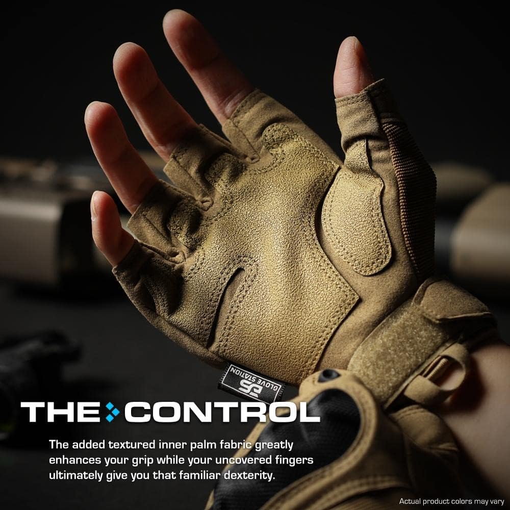 Glove Station Fingerless Knuckle Motorcycle Gloves, TACHK200