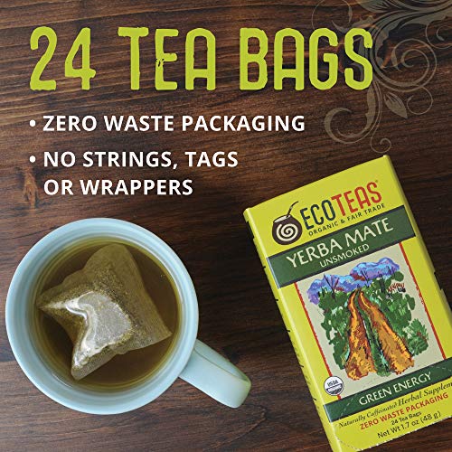 ECOTEAS Organic Yerba Mate Unsmoked Tea 24 Bags
