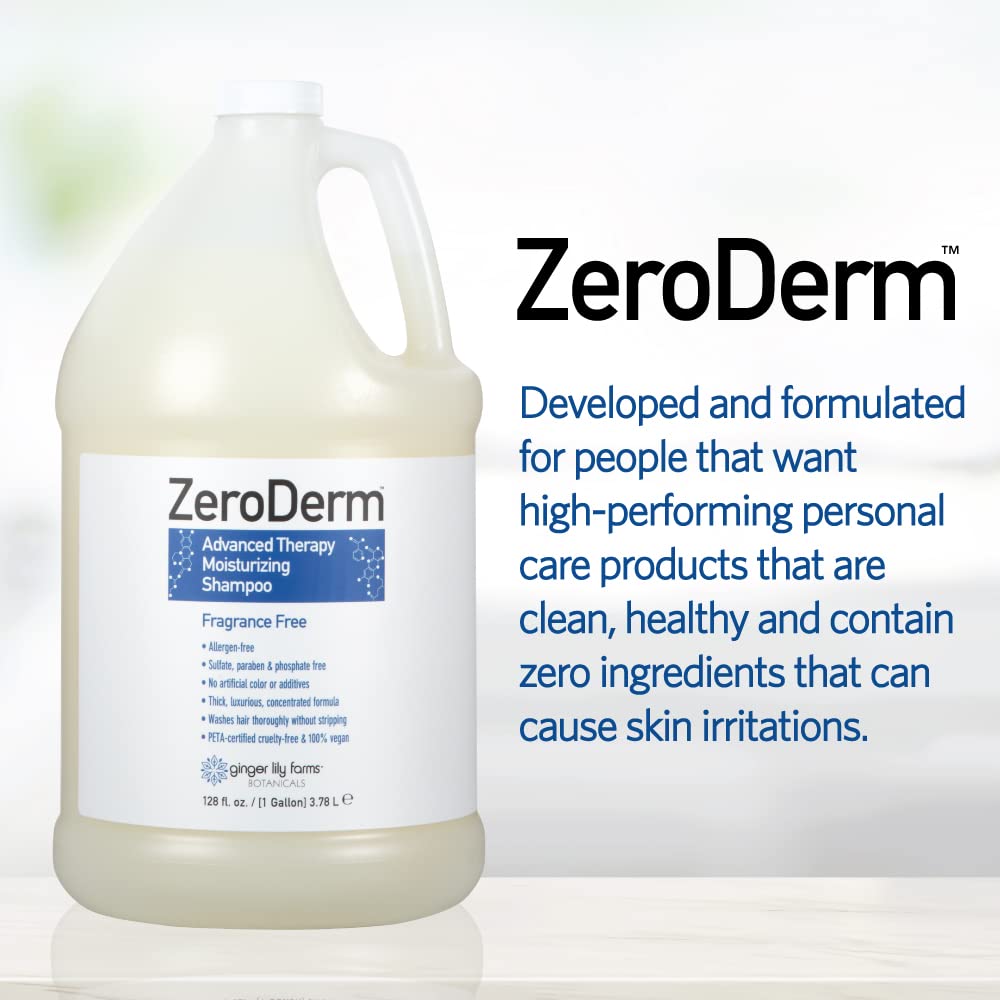 Ginger Lily Farms ZeroDerm Shampoo, 128oz, Fragrance Free