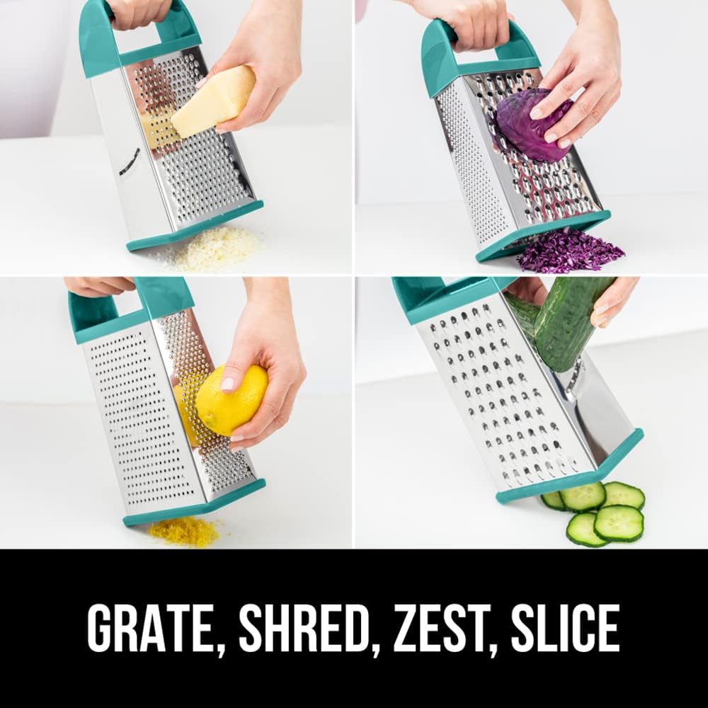GORILLA GRIP® XL 4-Sided Stainless Steel BPA-Free Cheese Grater, Black