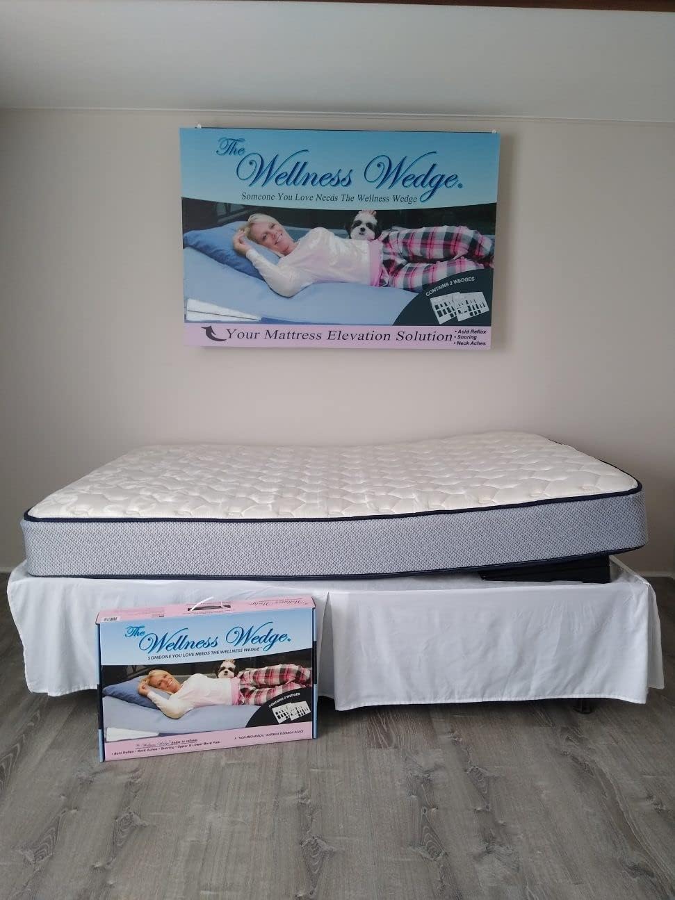 The Orthopedic Bed Wedge - Two Pack of Under-Mattress Wedges - Affordable Adjustable Base Alternative - 5 Inch Lift - Naturally Reduces Acid Reflux