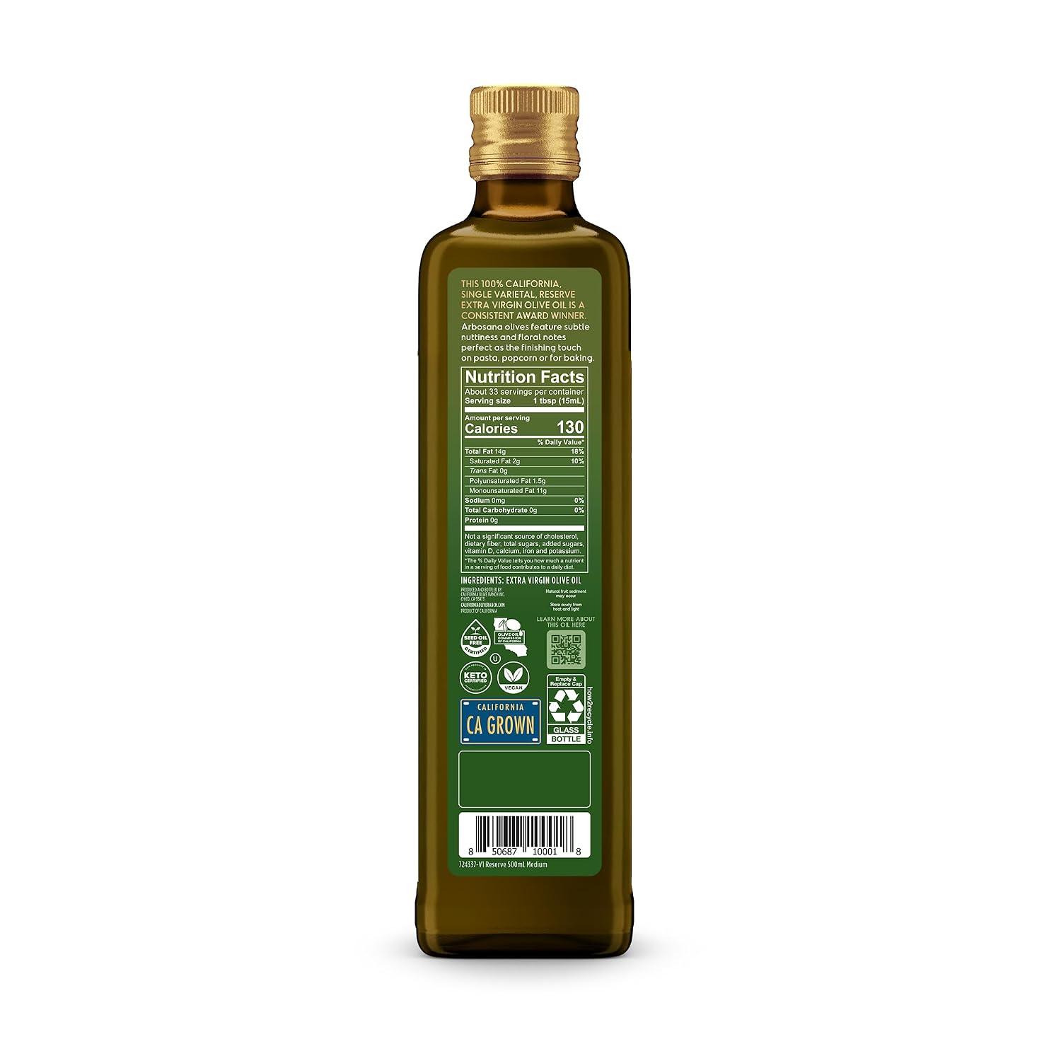 California Olive Ranch, California Reserve Collection, Olive Oil (Arbequina, Pack of 1)