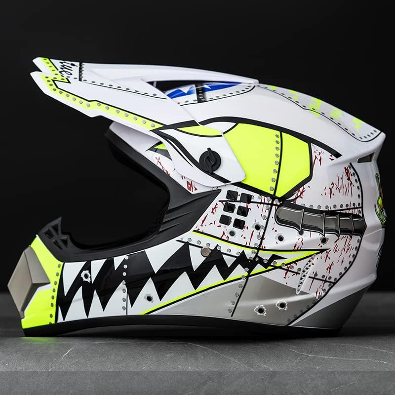 Motocross Offroad Helmet Dirt Bike Street Helmet Motorcycle Helmets ATV BMX MX Helmet with Gloves Goggles Mask for Unisex Youth Kids DOT / FMVSS 218