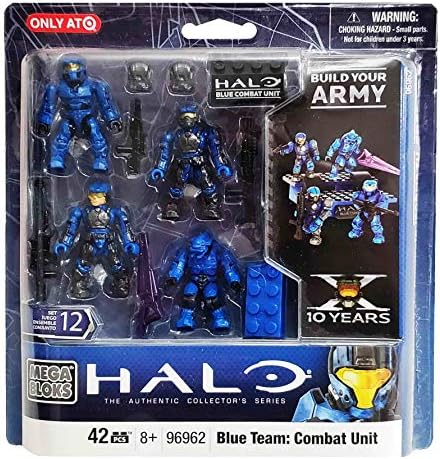 Mega Bloks Halo Blue Team Combat Unit with 4 Mini Figures and Accessories