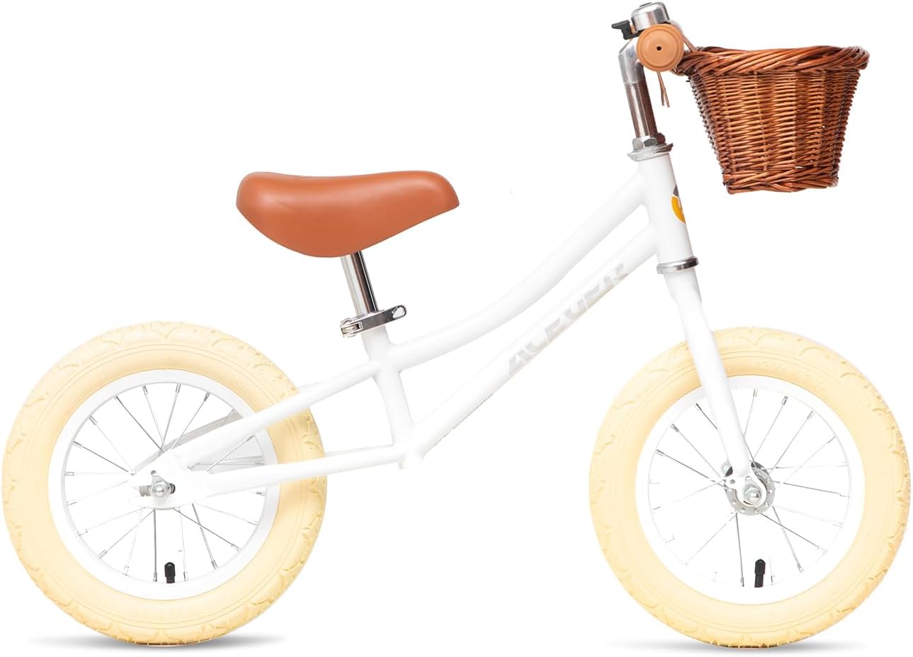 ACEGER 12" Kids Balance Bike with Basket, No Pedal Toddler Bicycle for Early Learning Leg Strength and Steady Balancing