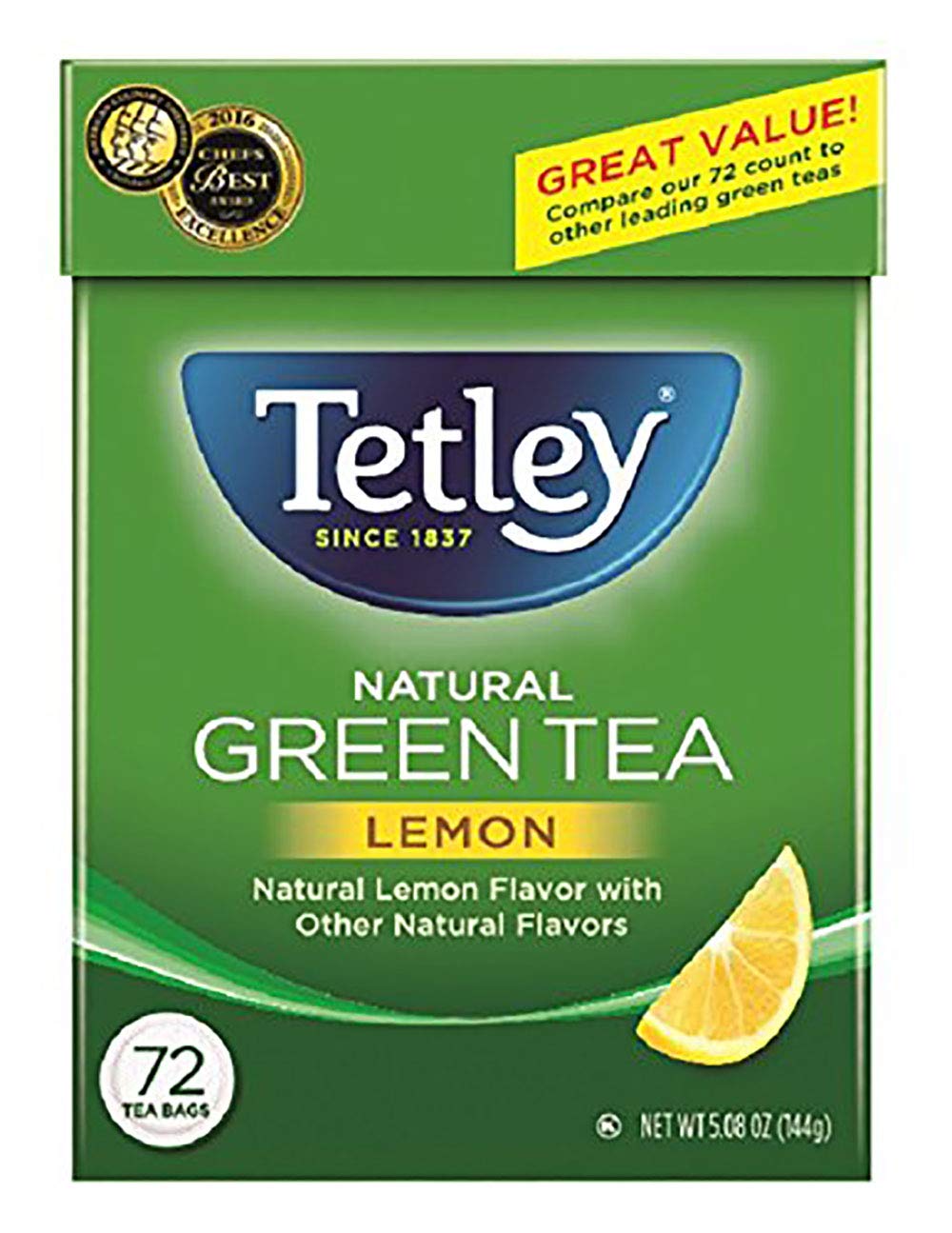Tetley, Natural Black & Green Tea, 72 Count, Hot or Iced, Light, Refreshing Green Tea