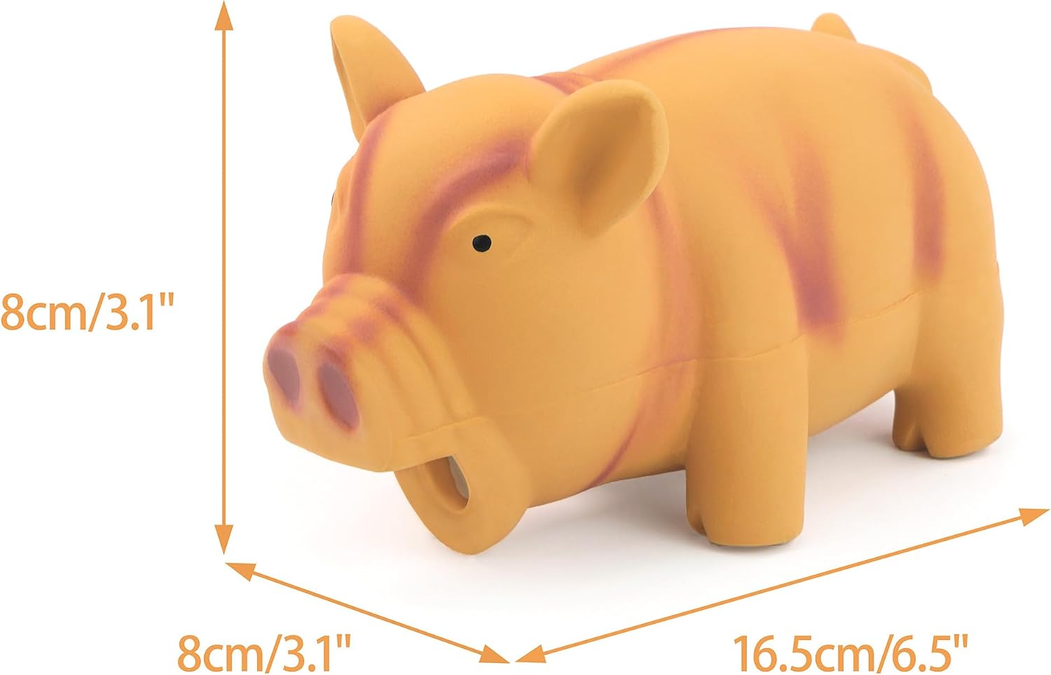 CHIWAVA 2PCS 6.5" Latex Cube Pig Dog Toy for Medium Large Dogs Grunt Sound