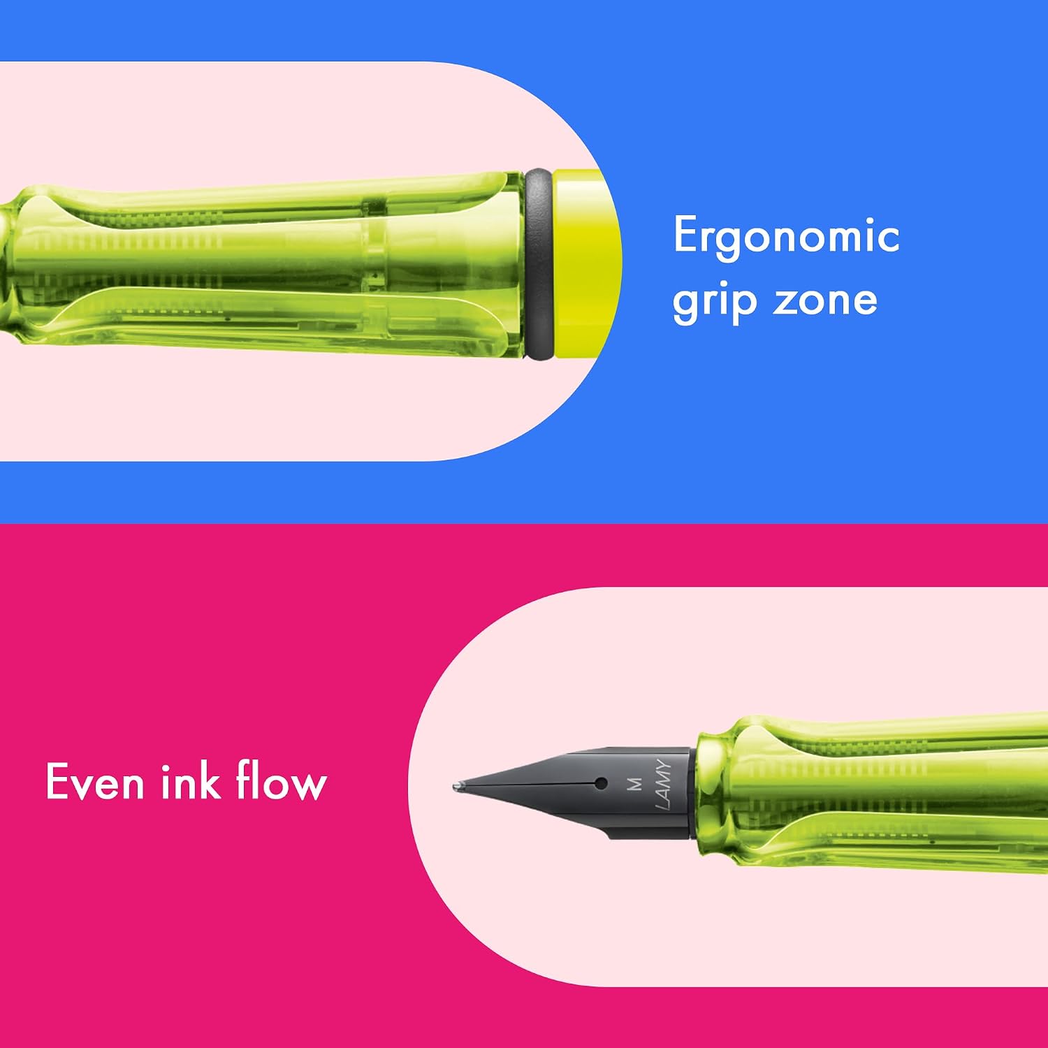 LAMY safari umbra - Fountain Pen with ergonomic grip & polished steel nib in size F - ideal for any Writing & Calligraphy - including LAMY T 10 blue cartridge - Right-Handed