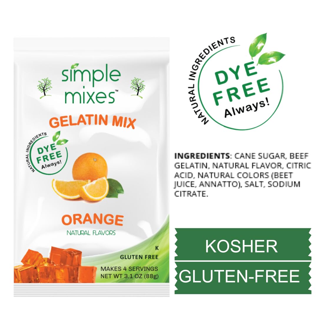 Simple Mixes Natural Gelatin Dessert, Lime, Kosher, 6 Pack of 3.1 oz each