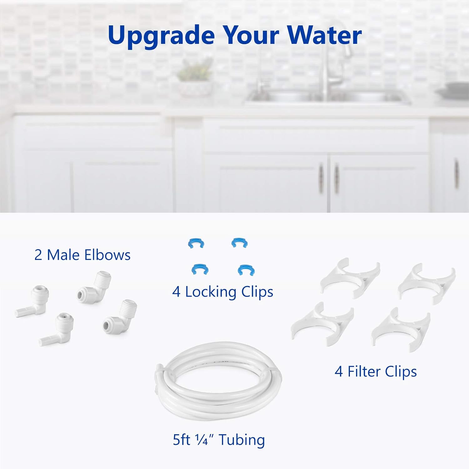 Express Water ROALK5D, 10-Stage Under Sink RO System, Alkaline, 50 GPD | NSF Certified 372, Deluxe Chrome Facuet, Reduces 99% of Impurities, BPA Free, Leak Detection