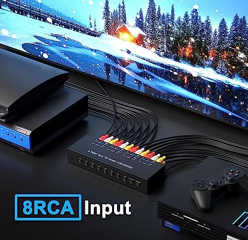 4Port AV to HDMI Converter, 4Port AV to HDMI Switcher with IR Remote