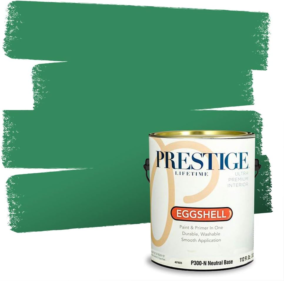 PRESTIGE Paints Exterior Paint and Primer In One, 1-Gallon, Semi-Gloss, Comparable Match of Sherwin Williams* Electric Lime*