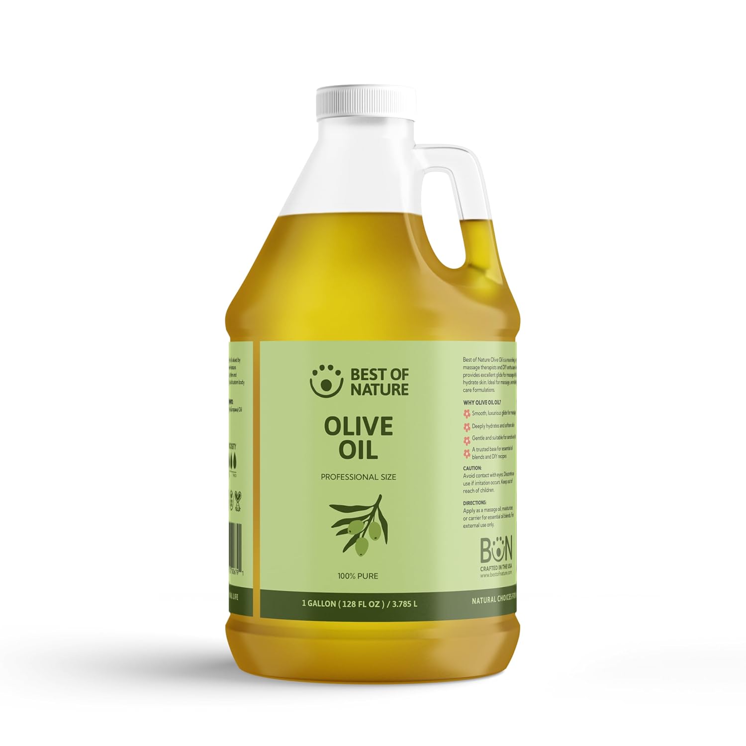Best of Nature 100% Pure Olive Massage & Body Oil – Cold Pressed, Natural & Unscented Moisturizer for Skin, Hair & Bath, 8 fl oz