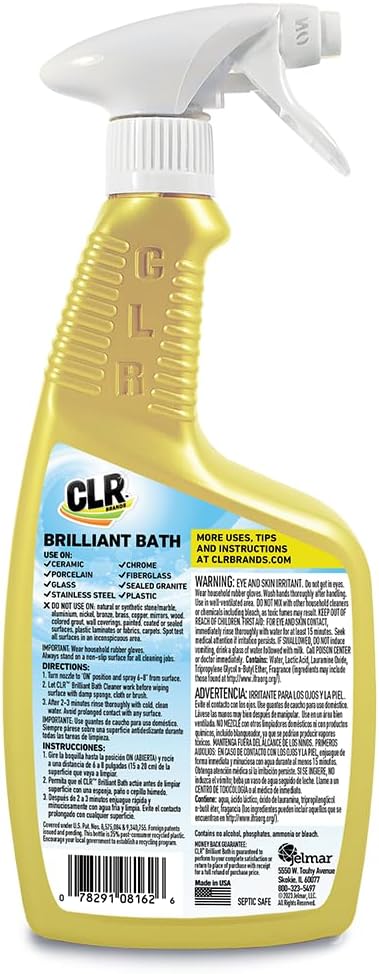 CLR Brilliant Foaming Action Bathroom Cleaner Spray 26 oz. Bottle 2 Pack