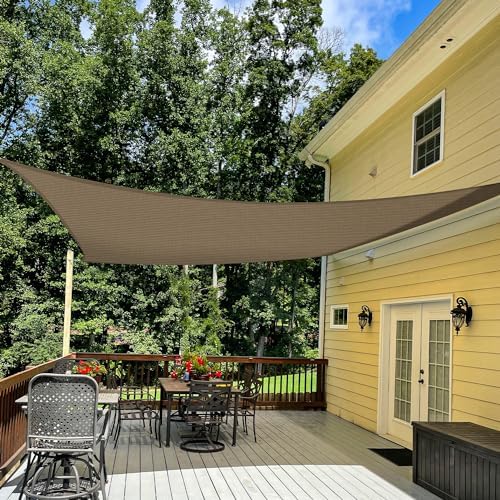 TANG 20' x 20' Sun Shade Sail Rectangle Outdoor Canopy UV Block Sunshades for Patio, Square Shade Cloth for Backyard Porch Deck Garden Pergola Cover