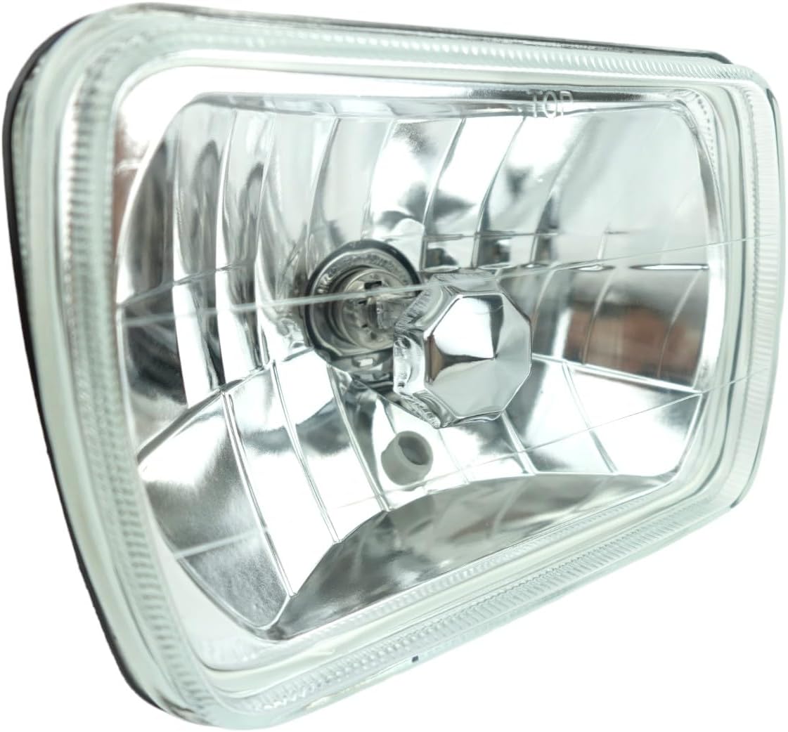 H&A Motorsports H6054 7"x6" Chrome Housing Diamond Cut Headlights Replacement Glass H4 7x6
