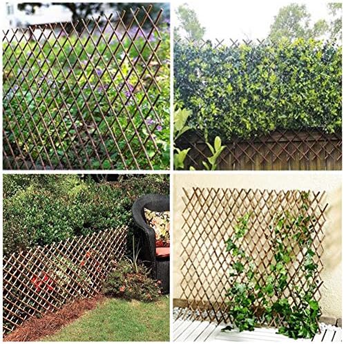 Natural Lattice Willow Trellis Fence for Climbing Plants,Expandable Garden Fence Wall Panel, Outdoor Decorative Wood Fence (1 Pieces)